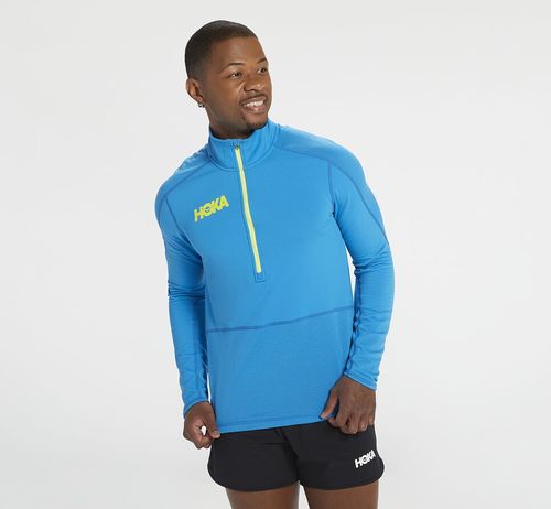 Hoka One One Herre 1/2 Zip Midlayer Tops Diva Blå Norge-25DGP